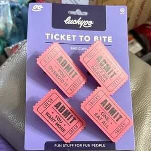 Luckyoo Pink Ticket Bag Clips